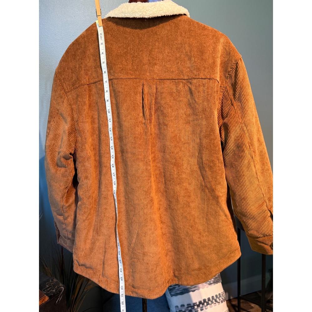 Ashley By 26 International Camel Corduroy Sherpa Utility Jacket Brown Large - Picture 5 of 8